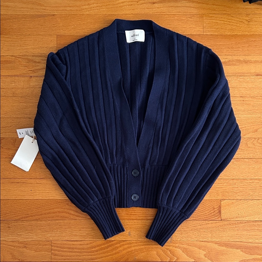 Wilfred Thais Cardigan Classic Navy Size NWT